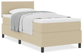 vidaXL Κρεβάτι Box Spring με Στρώμα Ανοιχτό Πράσινο Γκρι 90x200 εκ. Βελούδινο Ύφασμα
