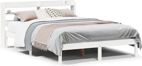 vidaXL Σκελετός Κρεβ. Χωρίς Στρώμα Λευκό 150x200 εκ Μασίφ Πεύκο
