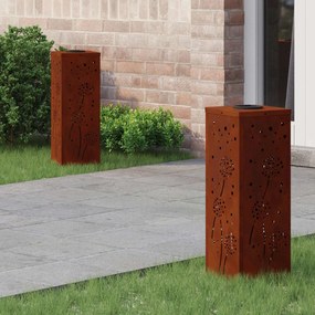 vidaXL Ηλιακό LED Φως Δρόμου 2 pcs Θερμό λευκό 18 x 18 x 50 εκ.