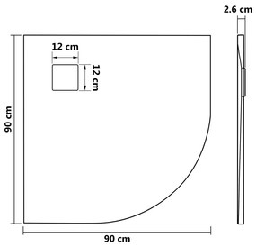 ΒΑΣΗ ΝΤΟΥΖΙΕΡΑΣ ΓΚΡΙ 90 X 90 ΕΚ. ΑΠΟ SMC 148937