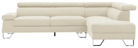 Γωνιακός καναπές Gracious pakoworld δεξιά γωνία ύφασμα μπεζ 257x178x86εκ