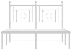 Πλαίσιο Κρεβατιού με Κεφαλάρι Λευκό 120x190 εκ. Μεταλλικό - Λευκό