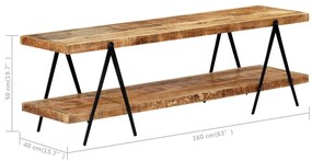 vidaXL Έπιπλο Τηλεόρασης 160 x 40 x 50 εκ. από Μασίφ Ξύλο Μάνγκο