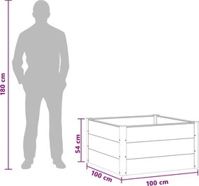 vidaXL Υπερυψωμένη Ζαρντινιέρα Καφέ 100 x 100 x 54 cm