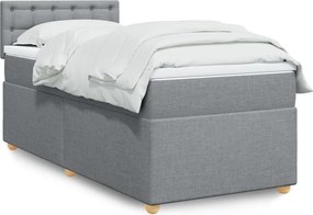 vidaXL Κρεβάτι Boxspring με Στρώμα Ανοιχτό Γκρι 80x200 εκ. Υφασμάτινο