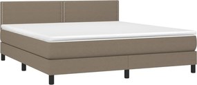 vidaXL Κρεβάτι Boxspring με Στρώμα Taupe 180x200 εκ. Υφασμάτινο