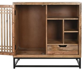 Σκευοθήκη DKD Home Decor Καφέ Μαύρο Κρυστάλλινο Ξύλο από Μάνγκο 90 x 40 x 90 cm