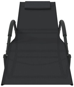 vidaXL Κουνιστές Ξαπλώστρες 2 τεμ. Μαύρες από Ατσάλι / Textilene