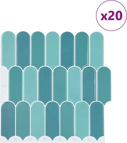 vidaXL Πλακάκι Φτερού 20 τεμ. Μπλε 30 x 30 cm Πολυουρεθάνη και PET