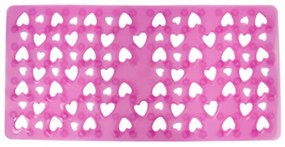 Ταπέτο Μπανιέρας Αντιολισθητικό Με Βεντούζες Hearts Διάφανο Ροζ 37x71 - My Bath