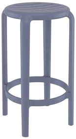 Σκαμπό Tom Dark Grey PP 36x36x65cm