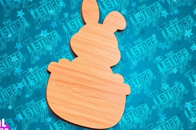 Intra απο ξύλο plywood 3mm-4mm πάχος - Πασχαλινές σανίδες κοπής | Κόψιμο με λέιζερ λαγουδάκι Δίασταση 15x15 cm INTRAFABR-91657932