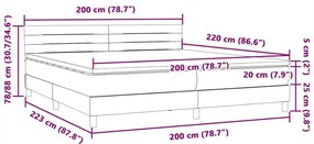 Box Spring κρεβάτι με στρώμα σκούρο μπλε 200x220 cm Βελούδινο - Μπλε