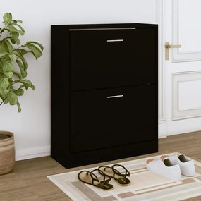 vidaXL Παπουτσοθήκη Μαύρη 63x24x81 εκ. από Επεξεργασμένο Ξύλο