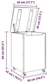 ΚΑΛΑΘΙ ΆΠΛΥΤΩΝ ΜΕ ΤΡΟΧΟΥΣ RANA ΛΕΥΚΟ 45X45X64ΕΚ. ΜΑΣΙΦ ΠΕΥΚΟ 4002342