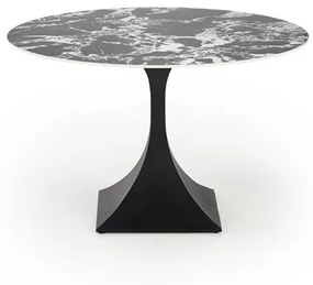 MANUEL round table, black marble / black