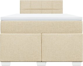 vidaXL Κρεβάτι Boxspring με Στρώμα Κρεμ 120x200 εκ. Υφασμάτινο