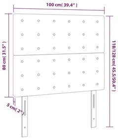 vidaXL Κεφαλάρι Κρεβατιού LED Σκούρο Γκρι 100x5x118/128 εκ. Βελούδινο