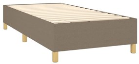 vidaXL Κρεβάτι Boxspring με Στρώμα Taupe 90x200 εκ. Υφασμάτινο