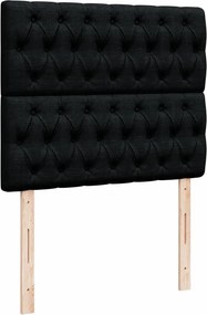 vidaXL Κρεβάτι Boxspring με Στρώμα Μαύρο 120x190 εκ. Υφασμάτινο