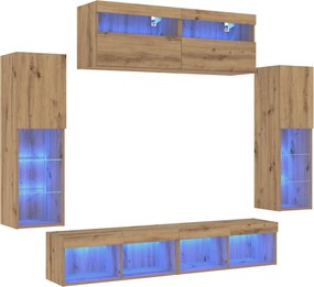 vidaXL Σετ επίπλου τηλεόρασης 6 pcs artisan δρυς Επεξεργασμένο ξύλο