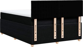 vidaXL Κρεβάτι Boxspring με Στρώμα Μαύρο 140x200 εκ. Υφασμάτινο