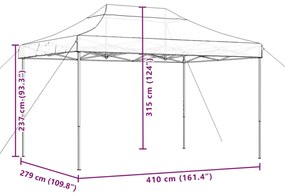 Τέντα Εκδηλώσεων Πτυσσόμενη Pop-Up Μαύρο 410x279x315 εκ. - Μαύρο