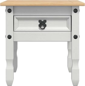 vidaXL End Table με συρτάρι Corona Λευκό 50 x 50 x 50 εκατοστά