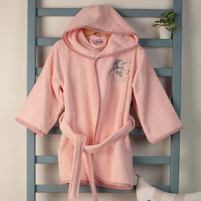 Μπουρνούζι Βρεφικό Με Κέντημα Dreaming Elephant 167 Pink DimCol