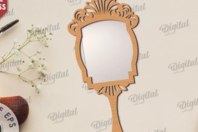 Intra απο ξύλο plywood 3mm-4mm πάχος - Διακοσμητικό πλαίσιο καθρέφτη χεριού  Δίασταση 20x25 cm INTRAFABR-109731377