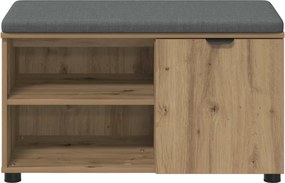vidaXL Πάγκος Παπουτσιών με Μαξιλάρι Artisan Δρυς 80 x 38 x 46 cm