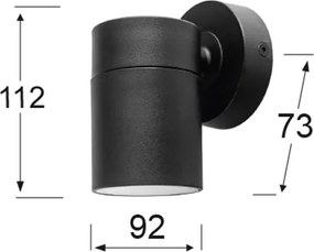 Σποτ Εξωτερικού Χώρου Heronia Lesvos 42-0068 Black