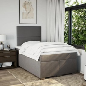 vidaXL Κρεβάτι Boxspring με Στρώμα Taupe 120x190 εκ. Υφασμάτινο