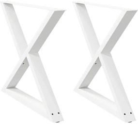 vidaXL Πόδια Τραπεζαρίας 2 τεμ. Λευκά 90x(72-73,3) εκ. Ατσάλι