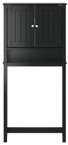vidaXL Ντουλάπι Πλυντηρίου BERG Μαύρο 76x27x164,5 εκ. από Μασίφ Ξύλο