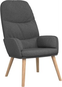 vidaXL Πολυθρόνα Relax Σκούρο Γκρι Υφασμάτινη με Σκαμπό