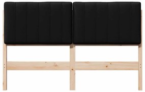 vidaXL Ταπετσαρισμένο κεφαλάρι με κεφαλάρι Καφέ και Μαύρο 135 cm