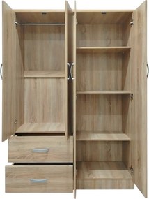 Ντουλάπα εξάφυλλη Athos pakoworld Sonoma 200.5x42x180εκ