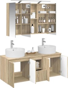 vidaXL Σετ Ντουλαπιών Μπάνιου 4 pcs Sonoma Δρυς Επεξεργασμένο Ξύλο