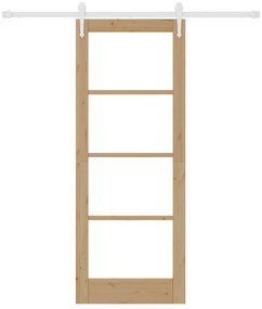vidaXL Συρόμενη Πόρτα με Σετ Υλικών 78x202 εκ. Συμπαγές Ξύλο Πεύκου
