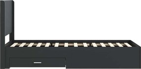 vidaXL Καλάθι με αποθήκη και κεφαλάρι Μαύρο 75 x 190 cm