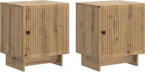 vidaXL Κομοδίνο 2 τεμ. Artisan Δρυς 43 x 34,5 x 50 εκ
