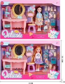 Σετ κούκλα με αξεσουάρ ομορφιάς - 862-15 - 917353
