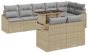 vidaXL Σετ Καναπέ Κήπου 9 pcs μπεζ και ανοιχτό γκρι 100 x 55 x 73 εκ