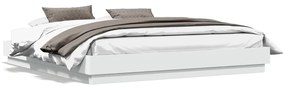 vidaXL Πλαίσιο Κρεβατιού με LED Λευκό 200 x 200 εκ.