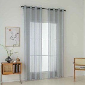 Beauty Home Ύφασμα κουρτίνας με το μέτρο γάζα Sharp Art 8448 Φ300 Γκρι