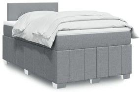 Κρεβάτι Boxspring με Στρώμα Ανοιχτό Γκρι 120x190 εκ. Υφασμάτινο