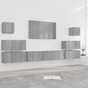 vidaXL Σετ Επίπλων Τηλεόρασης 8 Τεμ. Γκρι Sonoma Επεξεργασμένο Ξύλο