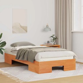 vidaXL Σκελετός Κρεβατιού Καφέ 90 x 190 cm