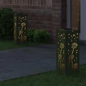 vidaXL Ηλιακό LED Φως Δρόμου 2 pcs Θερμό λευκό 18 x 18 x 50 εκ.